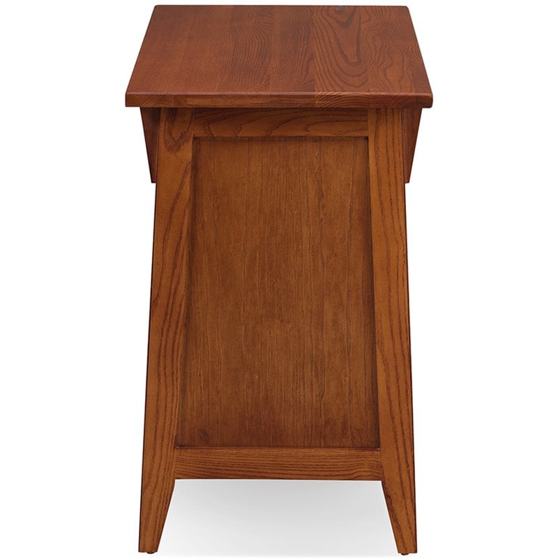 Pemberly Row Contemporary Cabinet Wood End Table in Brown / Russet