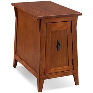Pemberly Row Contemporary Cabinet Wood End Table in Brown / Russet