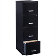 Pemberly Row 4 Drawers Vertical Black Metal Filing Cabinet Pre-assembled