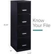 Pemberly Row 4 Drawers Vertical Black Metal Filing Cabinet Pre-assembled