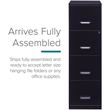 Pemberly Row 4 Drawers Vertical Black Metal Filing Cabinet Pre-assembled