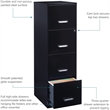 Pemberly Row 4 Drawers Vertical Black Metal Filing Cabinet Pre-assembled