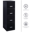 Pemberly Row 4 Drawers Vertical Black Metal Filing Cabinet Pre-assembled