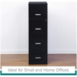 Pemberly Row 4 Drawers Vertical Black Metal Filing Cabinet Pre-assembled