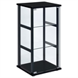Pemberly Row Contemporary 3-shelf Glass Curio Cabinet Black and Clear
