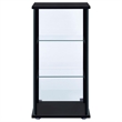Pemberly Row Contemporary 3-shelf Glass Curio Cabinet Black and Clear