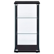 Pemberly Row Contemporary 3-shelf Glass Curio Cabinet Black and Clear