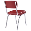 Pemberly Row Contemporary Open Back Faux Leather Dining Chairs in Red