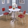 Pemberly Row Contemporary Open Back Faux Leather Dining Chairs in Red