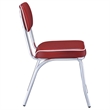 Pemberly Row Contemporary Open Back Faux Leather Dining Chairs in Red