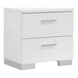 Pemberly Row Contemporary 2-Drawer Wood Nightstand in White Finish