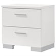 Pemberly Row Contemporary 2-Drawer Wood Nightstand in White Finish