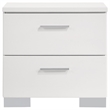 Pemberly Row Contemporary 2-Drawer Wood Nightstand in White Finish