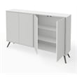 Pemberly Row Modern Wood Storage Console Table in White Finish