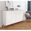 Pemberly Row Modern Wood Storage Console Table in White Finish
