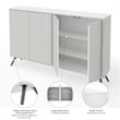 Pemberly Row Modern Wood Storage Console Table in White Finish