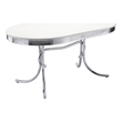 Pemberly Row Contemporary Wood Oval Shape Dining Table in White