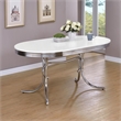 Pemberly Row Contemporary Wood Oval Shape Dining Table in White