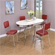 Pemberly Row Contemporary Wood Oval Shape Dining Table in White