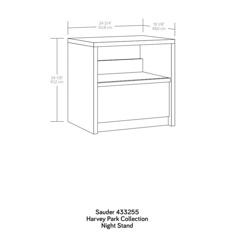 Pemberly Row Engineered Wood Bedroom Nightstand in Pacific Maple