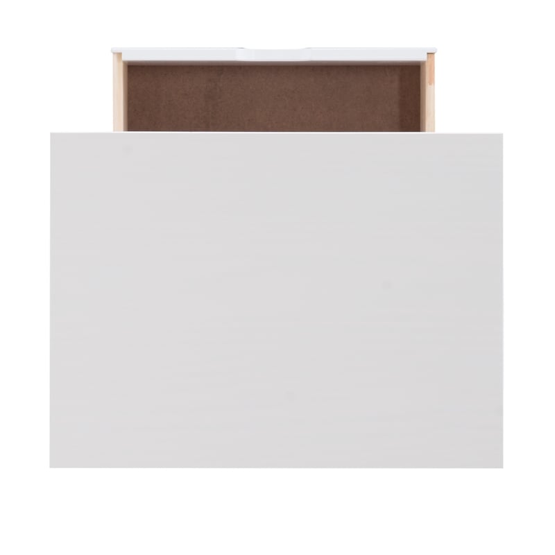 Pemberly Row 8-Drawer Transitional Wood Storage Cart in White Wash