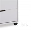 Pemberly Row 8-Drawer Transitional Wood Storage Cart in White Wash