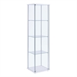 Pemberly Row Rectangular 4-shelf Glass Curio Cabinet White and Clear