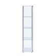 Pemberly Row Rectangular 4-shelf Glass Curio Cabinet White and Clear