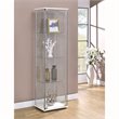 Pemberly Row Rectangular 4-shelf Glass Curio Cabinet White and Clear