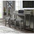 Pemberly Row Transitional Wood Multipurpose Bar Table Set in Charcoal