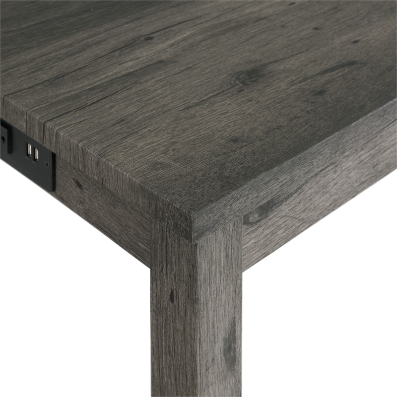 Pemberly Row Transitional Wood Multipurpose Bar Table Set in Charcoal