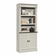Pemberly Row Engineered Wood Bookcase in Glacier Oak/Rosso Slate Accent