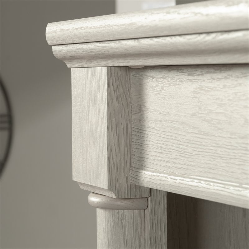 Pemberly Row Engineered Wood Bookcase in Glacier Oak/Rosso Slate Accent