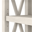 Pemberly Row 5 Shelves Coastal Wood Tall Bookcase in Line White Oak
