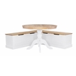 Pemberly Row Backless Wood Two Tone Breakfast Nook in Natural and White