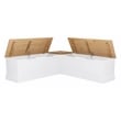 Pemberly Row Backless Wood Two Tone Breakfast Nook in Natural and White