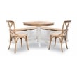 Pemberly Row Backless Wood Two Tone Breakfast Nook in Natural and White