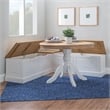Pemberly Row Backless Wood Two Tone Breakfast Nook in Natural and White