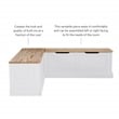 Pemberly Row Backless Wood Two Tone Breakfast Nook in Natural and White