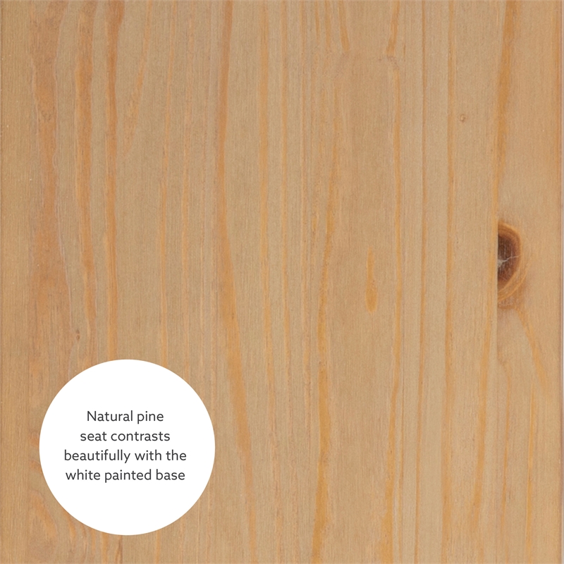 Pemberly Row Backless Wood Two Tone Breakfast Nook in Natural and White