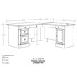 Pemberly Row Engineered Wood L-Shaped Desk in Glacier Oak/Rosso Slate Accents