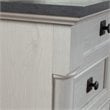 Pemberly Row Engineered Wood L-Shaped Desk in Glacier Oak/Rosso Slate Accents
