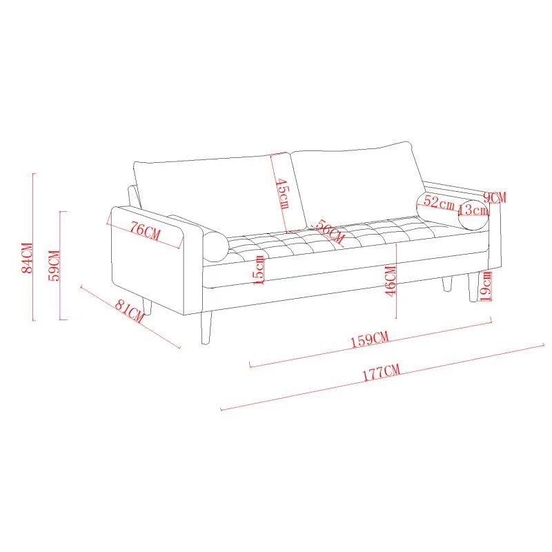 Pemberly Row Contemporary Velvet Living room Sofa in Gray Finish