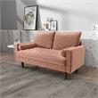 Pemberly Row Contemporary Velvet Living Room Loveseat In Rose