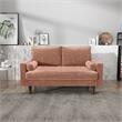 Pemberly Row Contemporary Velvet Living Room Loveseat In Rose