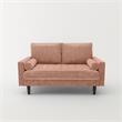 Pemberly Row Contemporary Velvet Living Room Loveseat In Rose