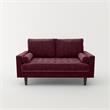 Pemberly Row Contemporary Velvet Living Room Loveseat In Rosy
