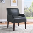 Pemberly Row Contemporary Guest Chair in Pewter Faux leather