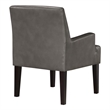 Pemberly Row Contemporary Guest Chair in Pewter Faux leather