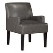 Pemberly Row Contemporary Guest Chair in Pewter Faux leather